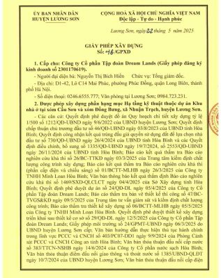 Dream Garden City giấy phép xây dựng