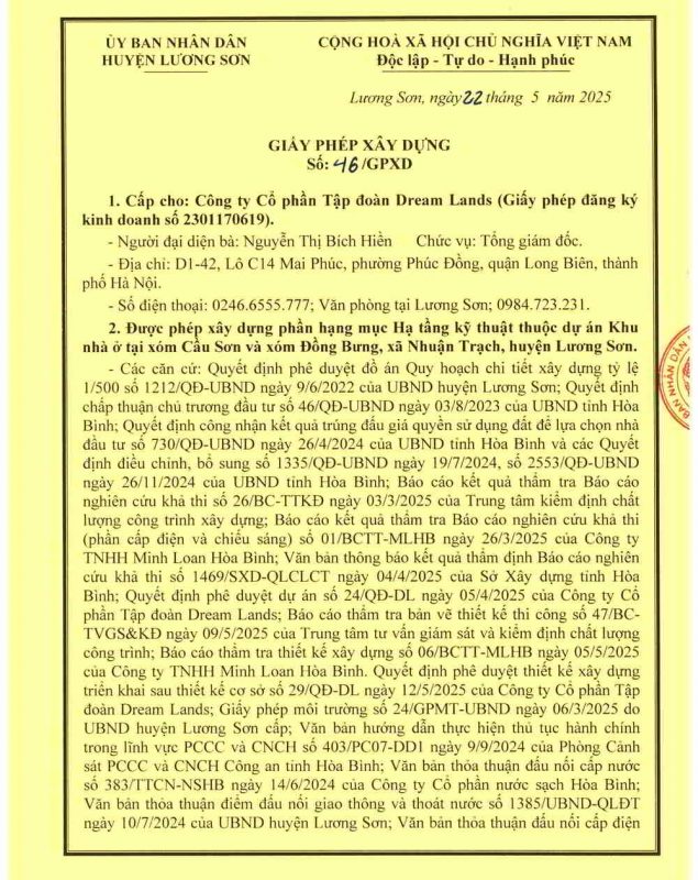 Dream Garden City giấy phép xây dựng